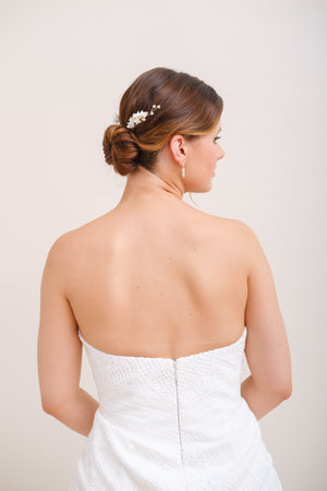 PEIGNE MARIAGE FLORAL<BR>Rose (lot de 2)