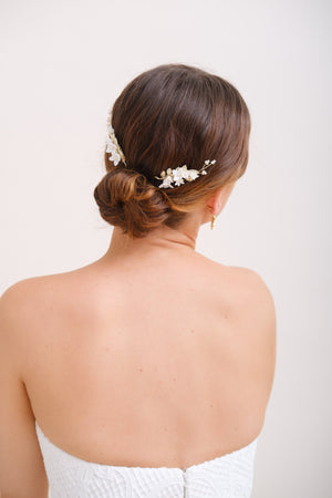 PEIGNE MARIAGE FLORAL<BR>Rose (lot de 2)