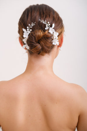 ACCESSOIRE CHEVEUX MARIAGE FLEURI<BR>Juliette (lot de 2)