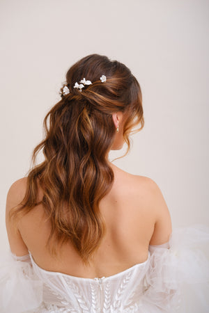PICS A CHIGNON FLEURS<BR>Maya (lot de 5 pics)