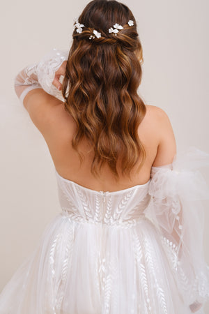 PICS A CHIGNON FLEURS<BR>Maya (lot de 5 pics)