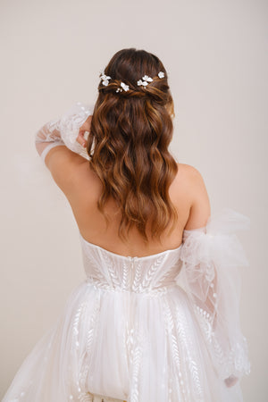 PICS A CHIGNON FLEURS<BR>Maya (lot de 5 pics)