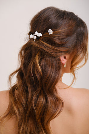 PICS A CHIGNON FLEURS<BR>Maya (lot de 5 pics)
