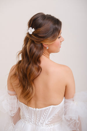 CLIP CHEVEUX MARIEE<BR>Floriane (lot de 2)