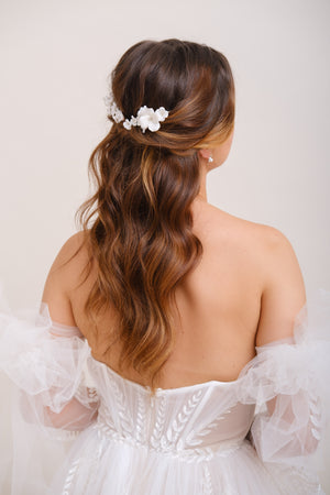 CLIP CHEVEUX MARIEE<BR>Floriane (lot de 2)