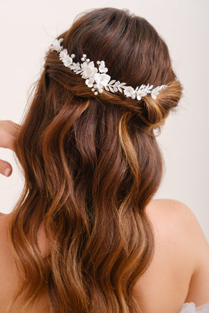 HEADBAND MARIAGE FLEURI <BR>Gabrielle