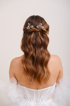 PICS A CHIGNON PERLES<BR>Léa (lot de 2)