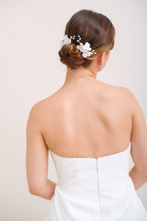 BIJOU MARIEE FLEURI<BR>Romance (lot de 2 peignes)