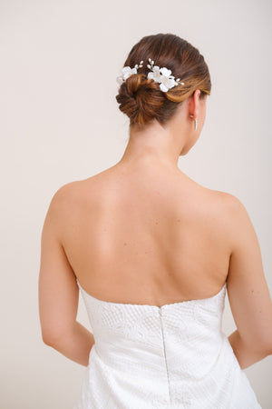 BIJOU MARIEE FLEURI<BR>Romance (lot de 2 peignes)