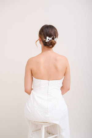 BIJOU MARIEE FLEURI<BR>Romance (lot de 2 peignes)