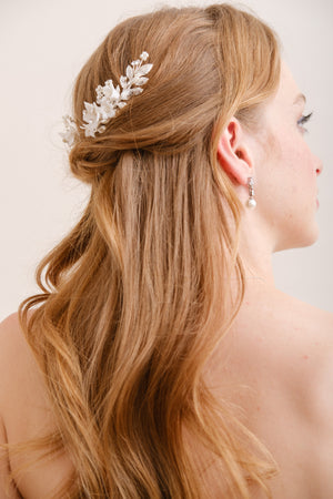 PEIGNE MARIÉE FLORAL<BR>Violette (lot de 2)