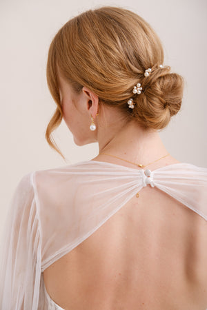 PICS A CHIGNON PERLES MARIAGE<BR>Pearl (lot de 6 pics)