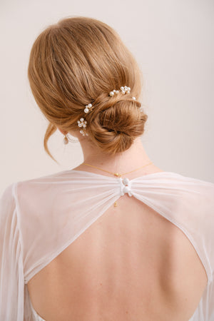 PICS A CHIGNON PERLES MARIAGE<BR>Pearl (lot de 6 pics)