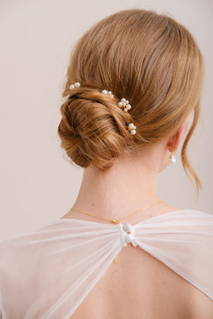 PICS A CHIGNON PERLES MARIAGE<BR>Pearl (lot de 6 pics)