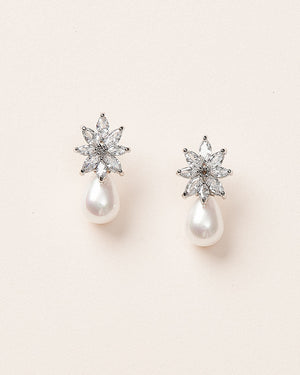 BOUCLES D'OREILLES MARIAGE PERLE<BR>Elsie