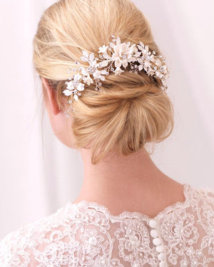 PEIGNE MARIAGE FLEUR<BR>Ivory Or - MP Paris