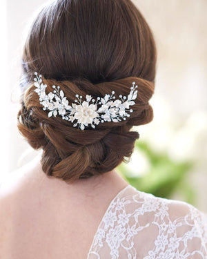 PEIGNE MARIAGE FLEUR<BR>Ivory Or - MP Paris
