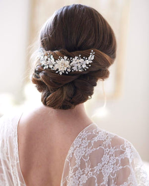 PEIGNE MARIAGE FLEUR<BR>Ivory Or - MP Paris
