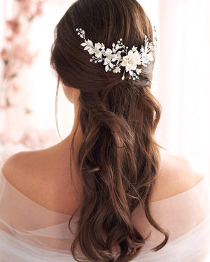 PEIGNE MARIAGE FLEUR<BR>Ivory Or - MP Paris