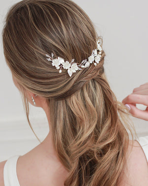 HEADBAND COURT CHEVEUX MARIAGE<BR>Elise Petite Or