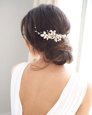 ACCESSOIRE CHEVEUX LONG MARIAGE<BR>Leona Or rose - MP Paris