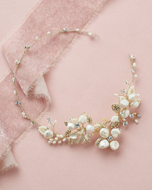 ACCESSOIRE CHIGNON MARIAGE<BR>Leona Or - MP Paris