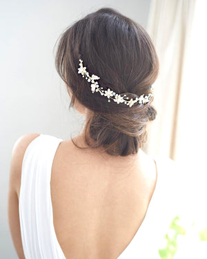 ACCESSOIRE HEADBAND<BR>Victoria Floral Or - MP Paris