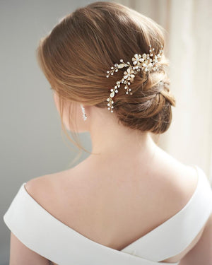 BIJOU DE TÊTE MARIAGE BOHEME<BR>Angela Or rose