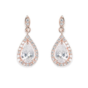 BOUCLES D'OREILLES STRASS MARIAGE<BR>Belmont Or rose - MP Paris