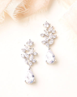 BOUCLES D OREILLES DE MARIÉE<BR>Anna Floral Or rose - MP Paris