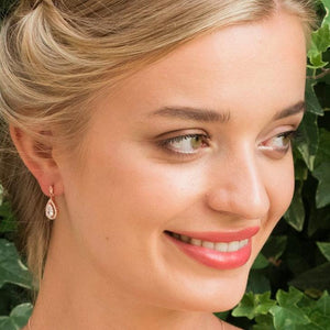 BOUCLES D'OREILLES STRASS MARIAGE<BR>Belmont Or rose - MP Paris