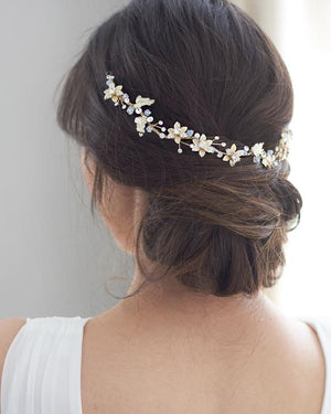 HEADBAND ARGENT MARIAGE<BR>Victoria Floral - MP Paris