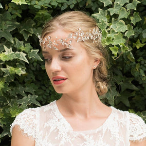 HEADBAND BOHEME DE MARIAGE<BR>Cinnamon Or rose - MP Paris