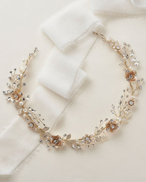 HEADBAND DORÉ MARIAGE<BR>Della Or - MP Paris