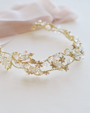 HEADBAND STRASS SWAROVSKI<BR>Kena Or - MP Paris