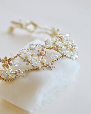 HEADBAND STRASS SWAROVSKI<BR>Kena Or - MP Paris