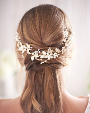 HEADBAND FLEUR MARIAGE<BR>Camryl Or - MP Paris