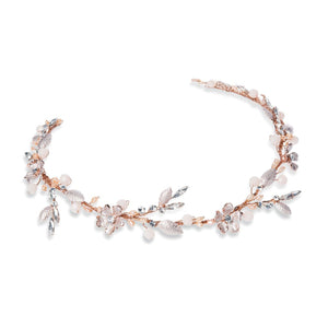 HEADBAND FLEUR<BR>Titania Or Rose - MP Paris