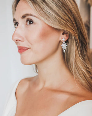 BOUCLES D OREILLES MARIÉE<BR>Rayna Argent ou Or rose