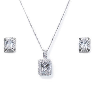 PARURE COLLIER ET BOUCLES D'OREILLES MARIAGE<BR>Art Deco - MP Paris