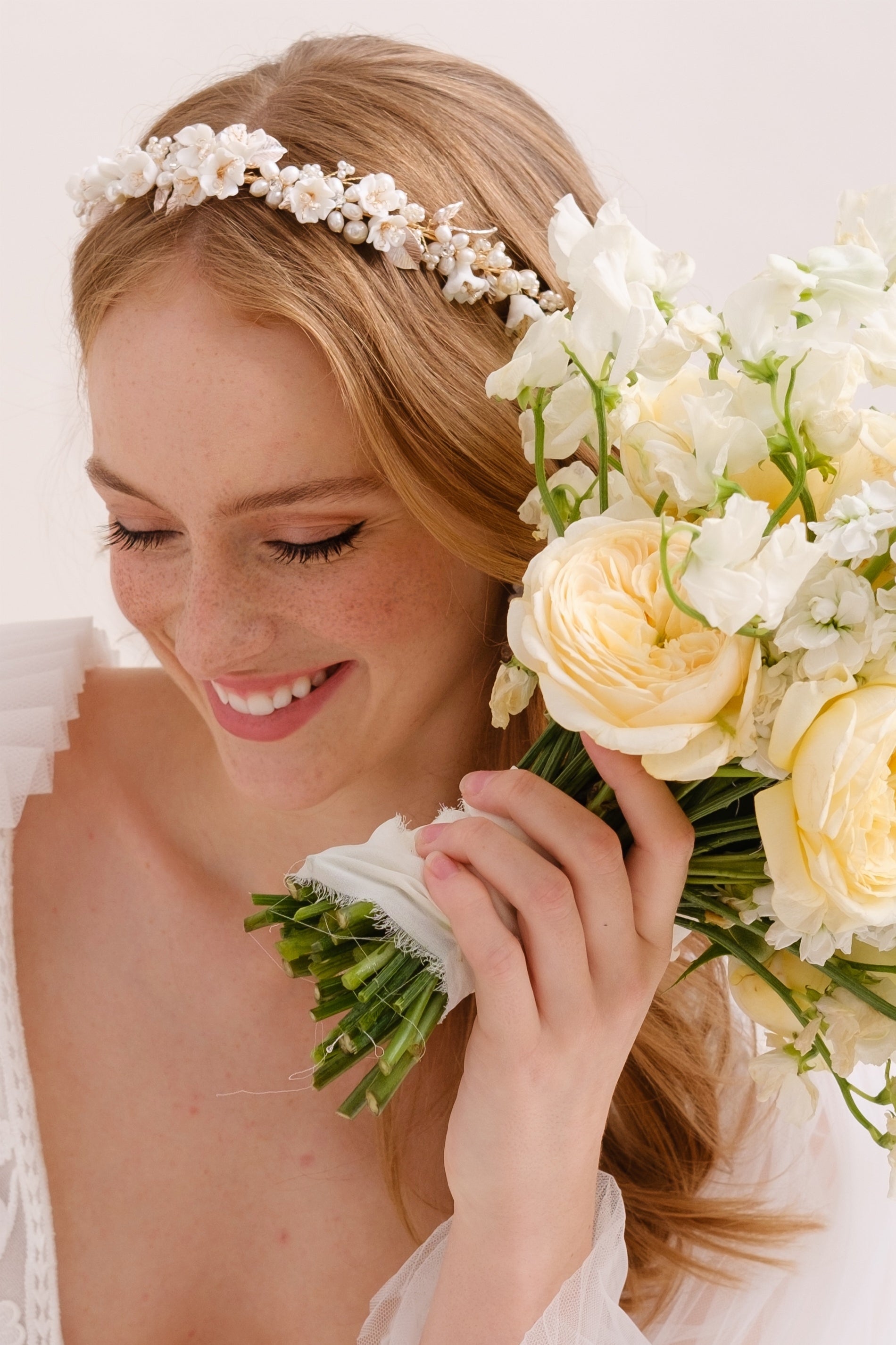 Set 2 Pièces Couronne Fleur + Fleur De Poignet - Serre-tête Mariée, Fête, Bohème - 8