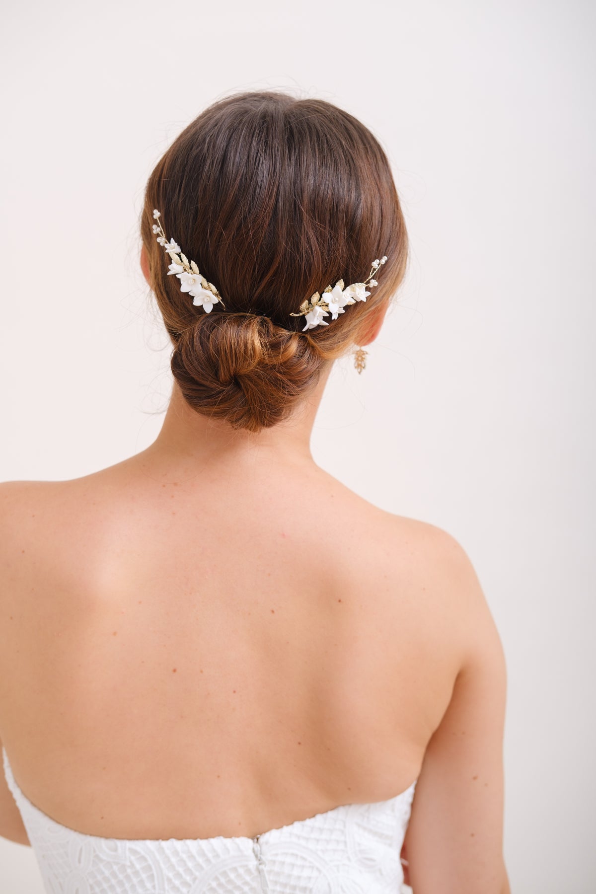 PEIGNE MARIAGE FLORAL&lt;BR&gt;Rose (lot de 2)