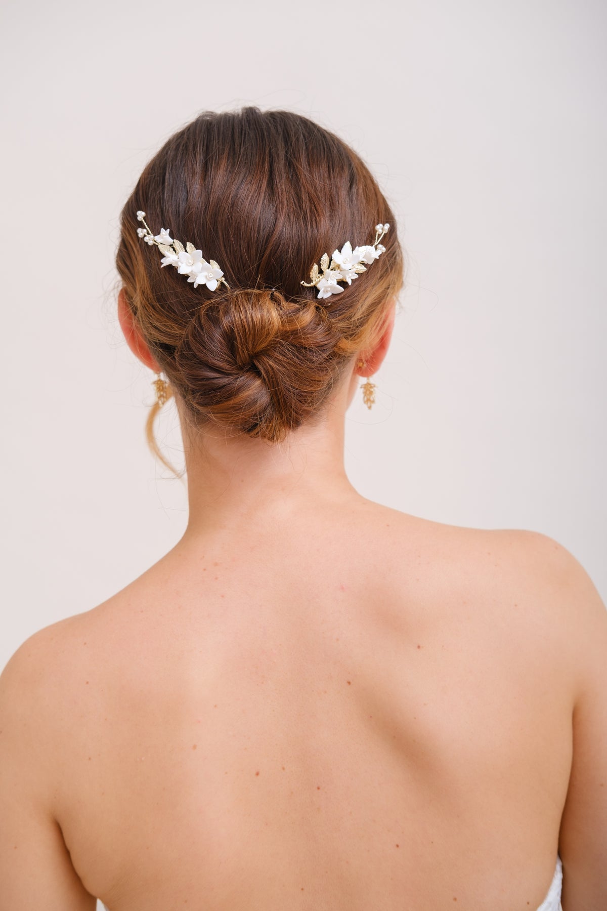 PEIGNE MARIAGE FLORAL&lt;BR&gt;Rose (lot de 2)