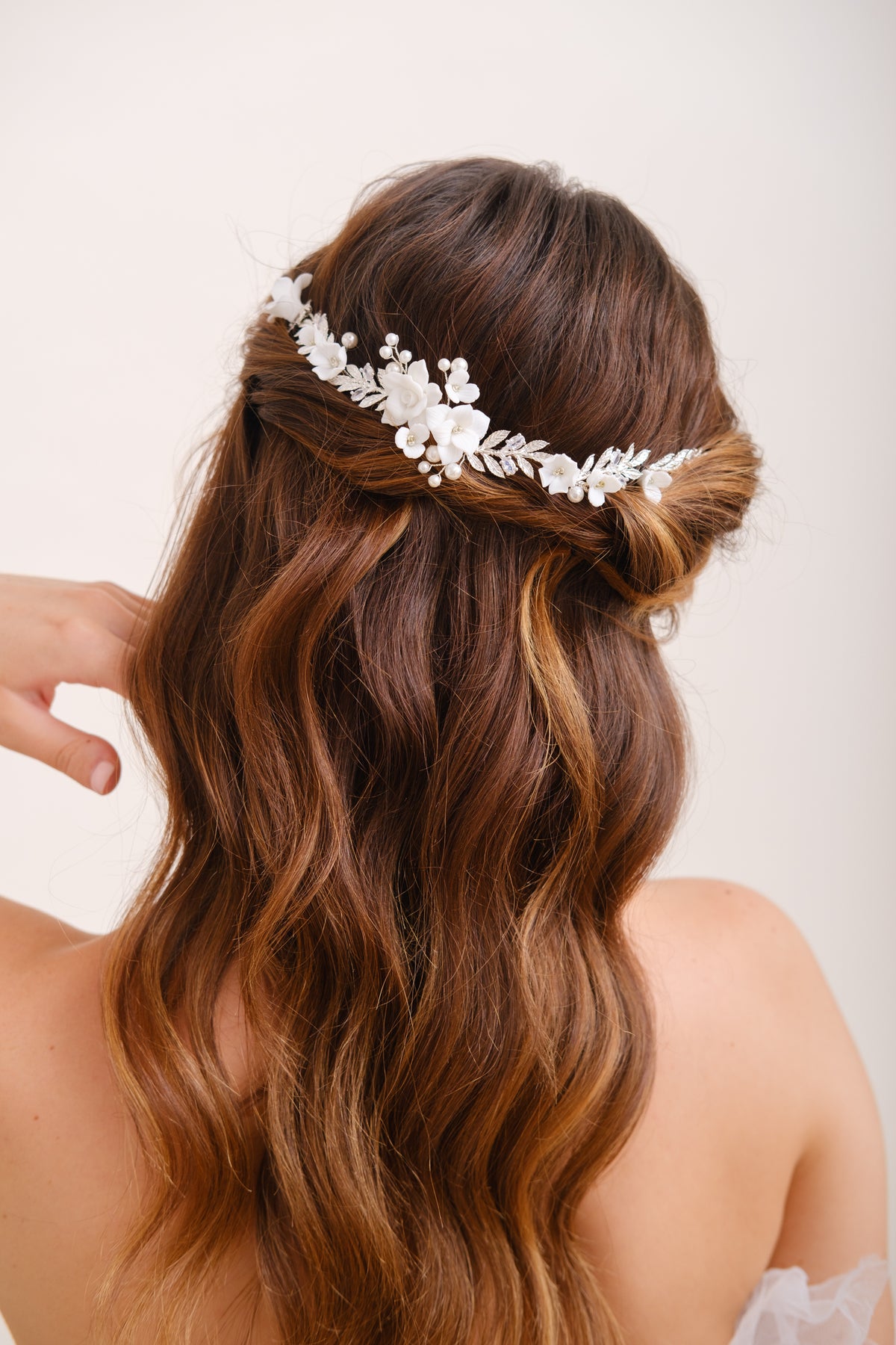 HEADBAND MARIAGE FLEURI &lt;BR&gt;Gabrielle