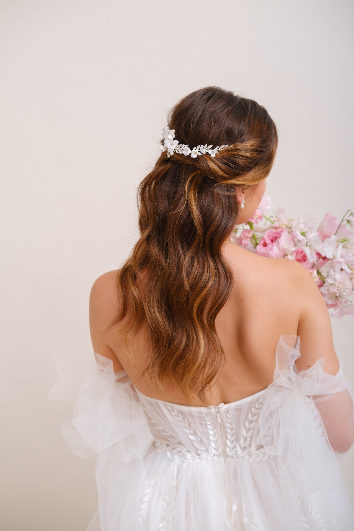 HEADBAND MARIAGE FLEURI &lt;BR&gt;Gabrielle