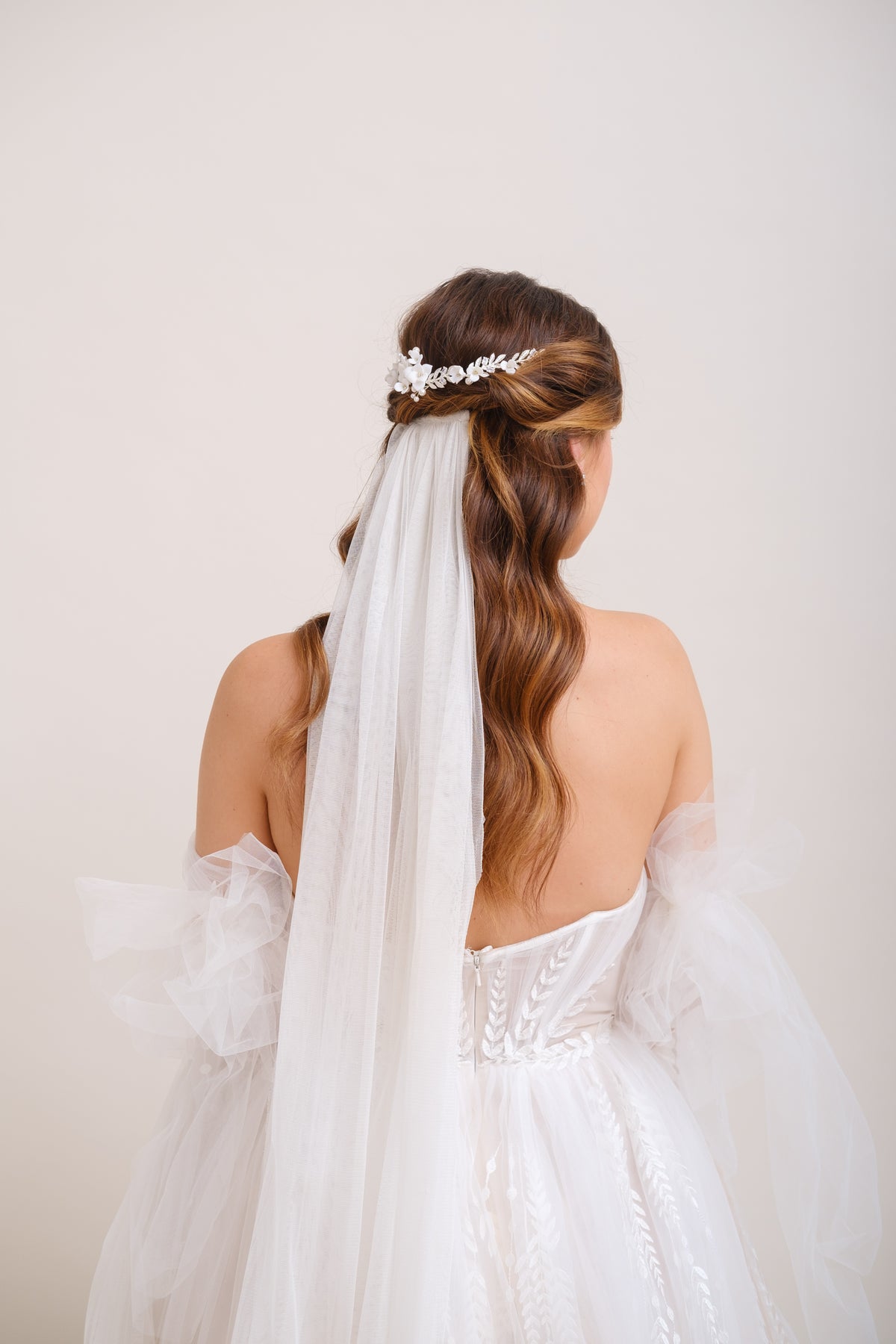 HEADBAND MARIAGE FLEURI &lt;BR&gt;Gabrielle