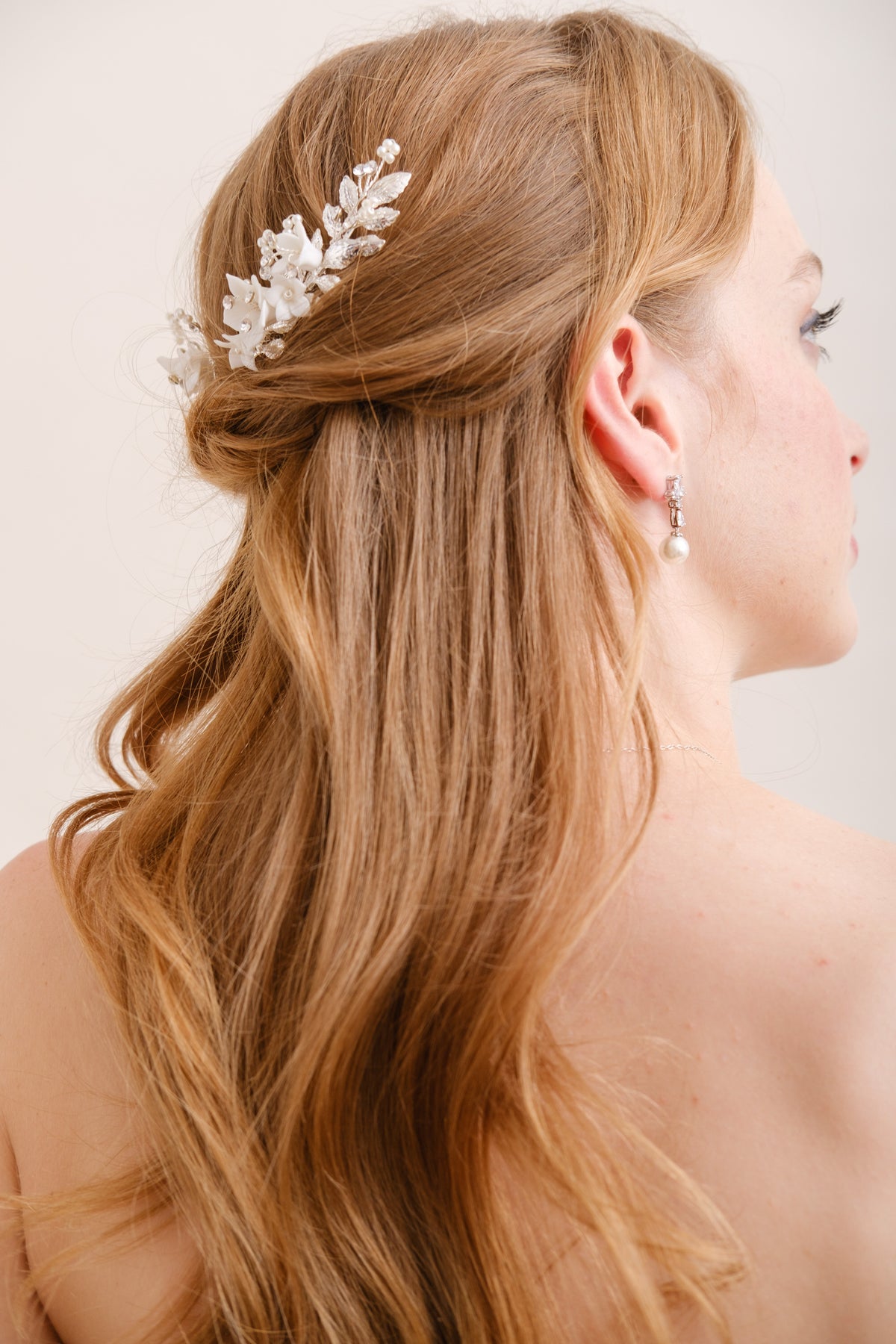 PEIGNE MARIÉE FLORAL&lt;BR&gt;Violette (lot de 2)