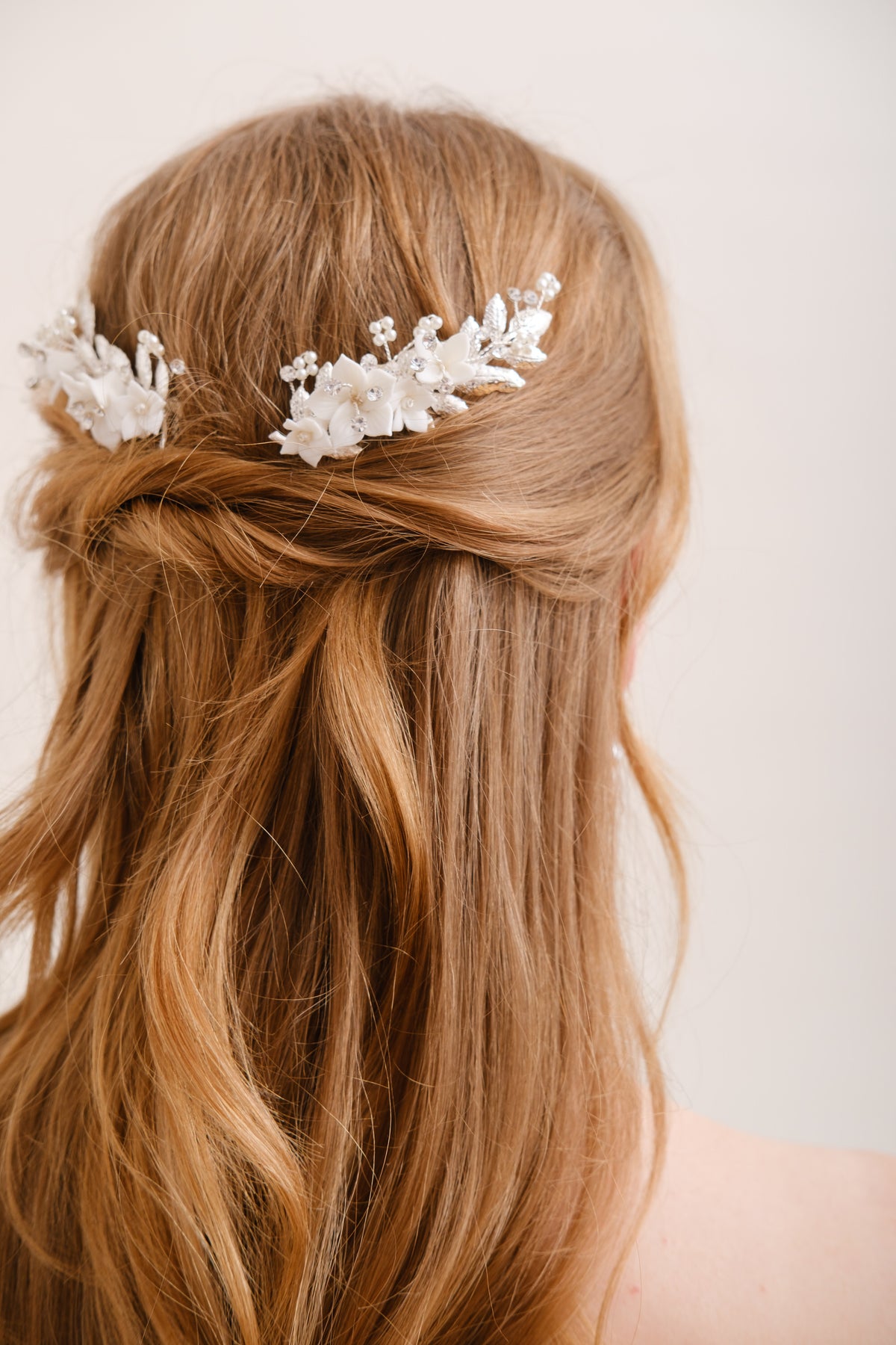 PEIGNE MARIÉE FLORAL&lt;BR&gt;Violette (lot de 2)