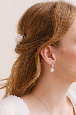 BOUCLES D OREILLES MARIÉE<BR>Camélia Or, rose gold ou argent