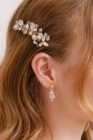 BOUCLES D'OREILLES MARIAGE STRASS<br>Astride Or